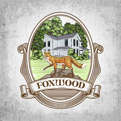 Foxwood - Custom Vintage Logo branding design graphic design illustration logo vector