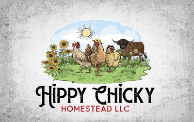 Hippy Chicky - Customized Vintage Logo branding design graphic design illustration logo