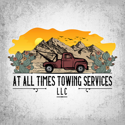 Towing Services - Customized Vintage Logo branding design graphic design illustration logo vector