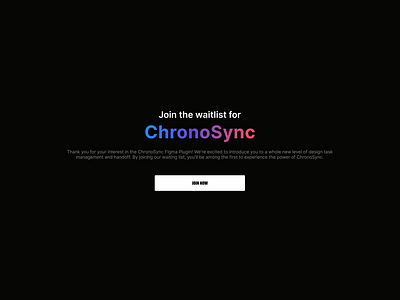 Join the waitlist for ChronoSync design free product design product management ui ux