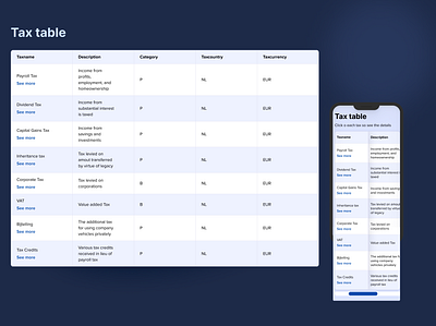 FinTech Calculator for tax Netherlands design finance fintech interface tax ui ux