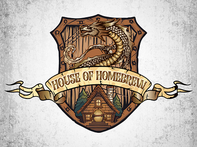 House of HomeBrew - Fully Customized Vintage Logo branding design graphic design illustration logo vector