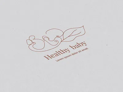 Healthy fetus logo in linear style. Illustration branding design graphic design illustration logo typography vector