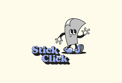 Mascot for StickClick branding graphic design illustration logo logotype mascot typeface vector illustration