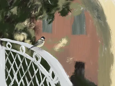 Bird art set digital painting painting