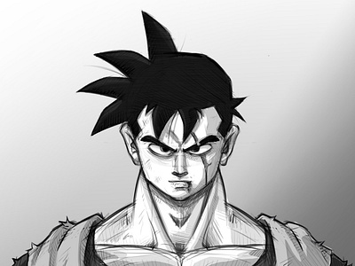 Line art Goku Drawing Dragon Ball Super Saiyan, goku, white, face