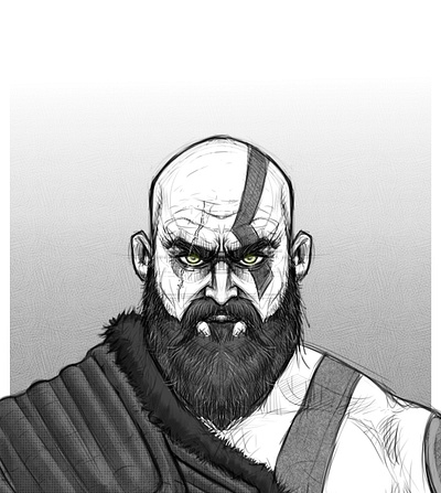 Kratos clip studio paint digital art digital illustration fan art god of war illustration kratos photoshop procreate