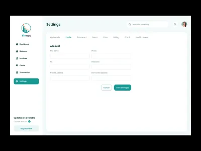 Fincos Finance Dashboard admin admin interface admin panel design admin theme admin ui analytics dashboard dashboard design dashboard ui data finance graphs interface ui ux design user experience