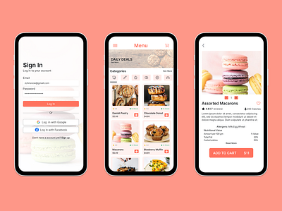 Bakery Ordering App bakery bakeryapp design mobile onlineordering ui uidesign ux