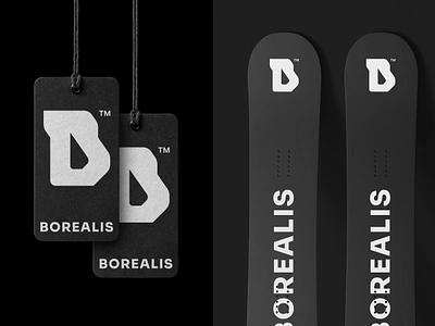 B-Snowboards aurora board borealis brand compass identity logo monogram nature negative north outdoor pine snow snowboard sports tree