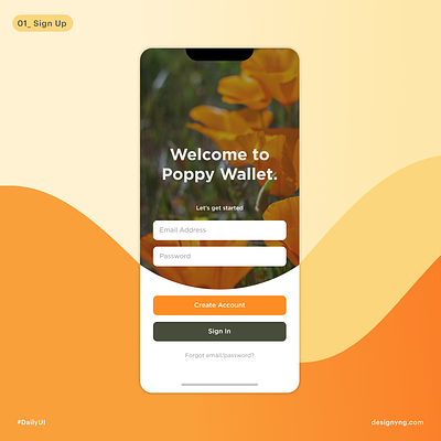 Daily UI, 01 Sign Up daily dailyui graphic design mobile signup ui