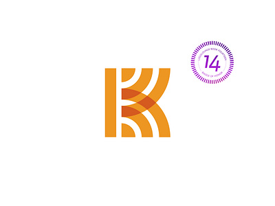 Logo Lounge 14 – K block k logo logolounge orange overlap shield yellow