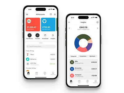 Multiple Bank Accounts App app design banking app fintech iphone mobile app ui design