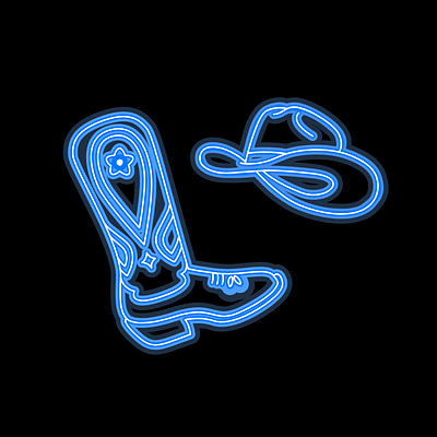 neon cowboy cowboy design graphic design icon illustration nashville neon neoncowboy vector west yeehaw