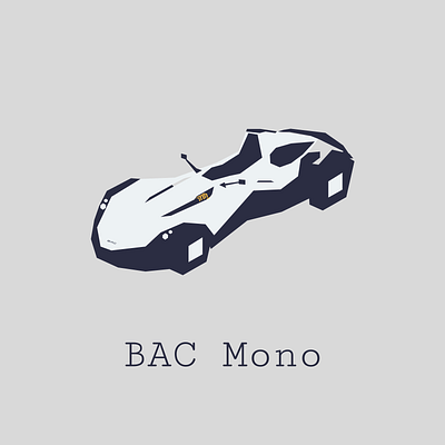 BAC Mono car isometric illustration graphic design illustration vector