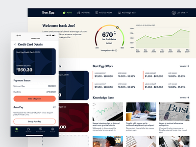 Best Egg — Personal loans and financial health app bank banking branding cards clean financial interface minimal mobile payment product ui ux web