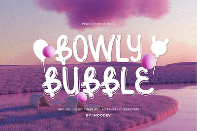 Bowly Bubble - Bold Bubble Font 3d bold branding cartoon cute design font illustration lettering logo motion graphics pink type typeface typography