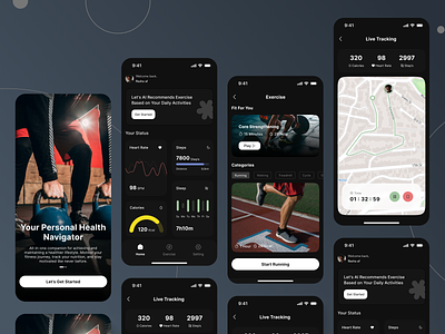 Healthy Tracker - Mobile App design figma health healthy homepage mobileapp tracker ui uidesign uimobile uiux