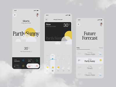 Weader - Simple Weather App app clean design forecast ios minimal mobile app typography ui user interface ux weather weather app weather forecast