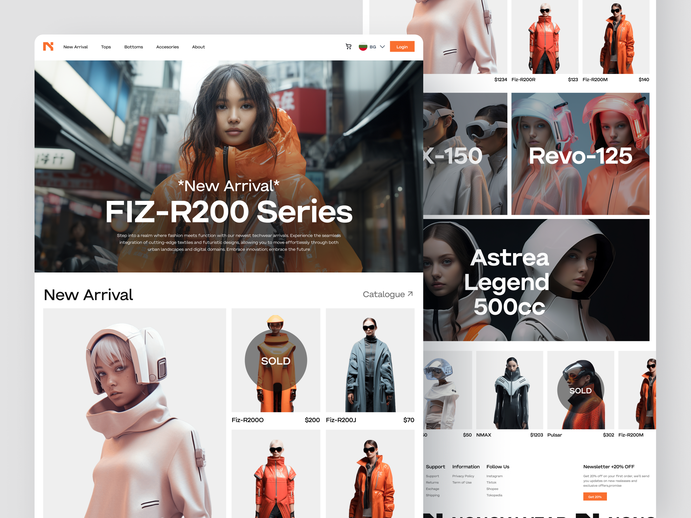 Nonox Wear - Fashion Landing Page catalog clean design e commerce ecommerce fashion fashion store fashion website homepage landing page landing page web online shop shopify tech ui ux web web design website website design