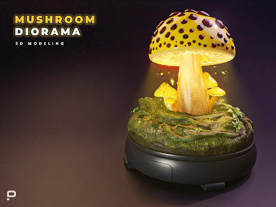 Mushroom Diorama 3D Modelling 3d 3d design 3d model 3d object 3d render mushroom mushroom 3d mushroom object
