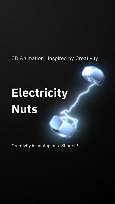 Electricity 3d 3d art 3d modeling animation branding cinema 4d design electricity graphic design hexnuts illustration lightning motion graphics nuts