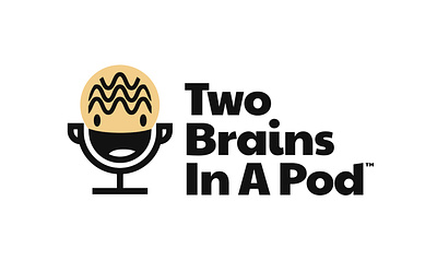 Podcast Logo | Two Brains In A Pod branding design graphic design illustration logo typography