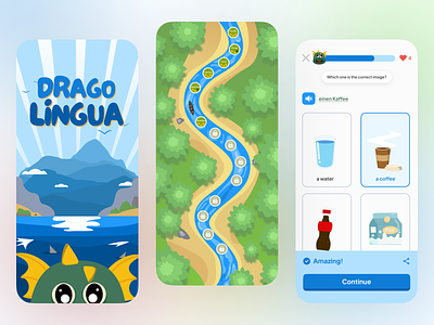 DragoLingua - Fun Language Learning App android app app design design e learning app education illustration illustrator interface ios language language learning app learn language learning learning app mobile online course ui ui mobile ux