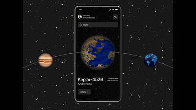 Astronomy App app astronomy design figma graphic design space stars ui uiux vector