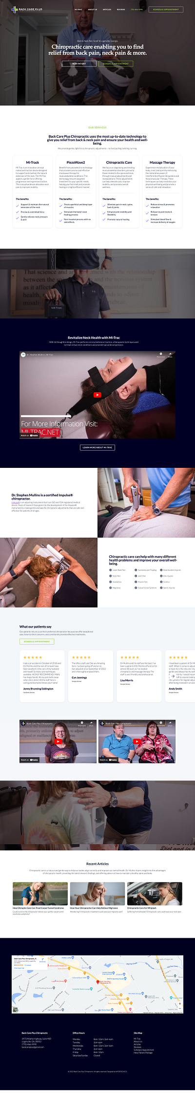 Website Rebrand | Back Care Plus Chiropractic branding chiropractor logo web design