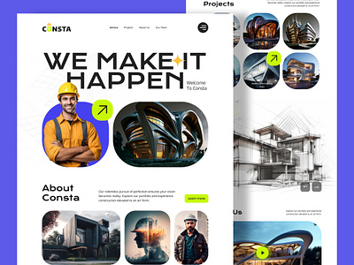 Consta | Architecture Website design architects architectural architecture build building construction design exploration green house design landing page landingpage property real estate ui uiux web design website