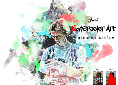 Great Watercolor Art Photoshop Action adobe photoshop