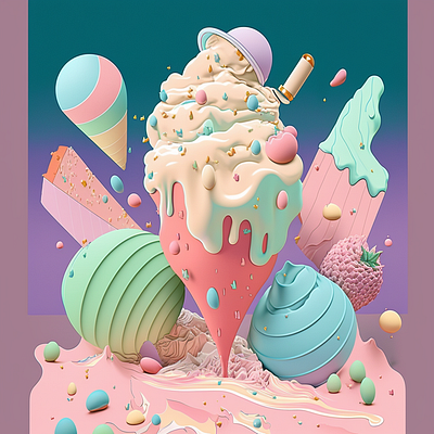 Ethereal Pastel Parfait: Whimsical Delights in the Air branding design graphic design