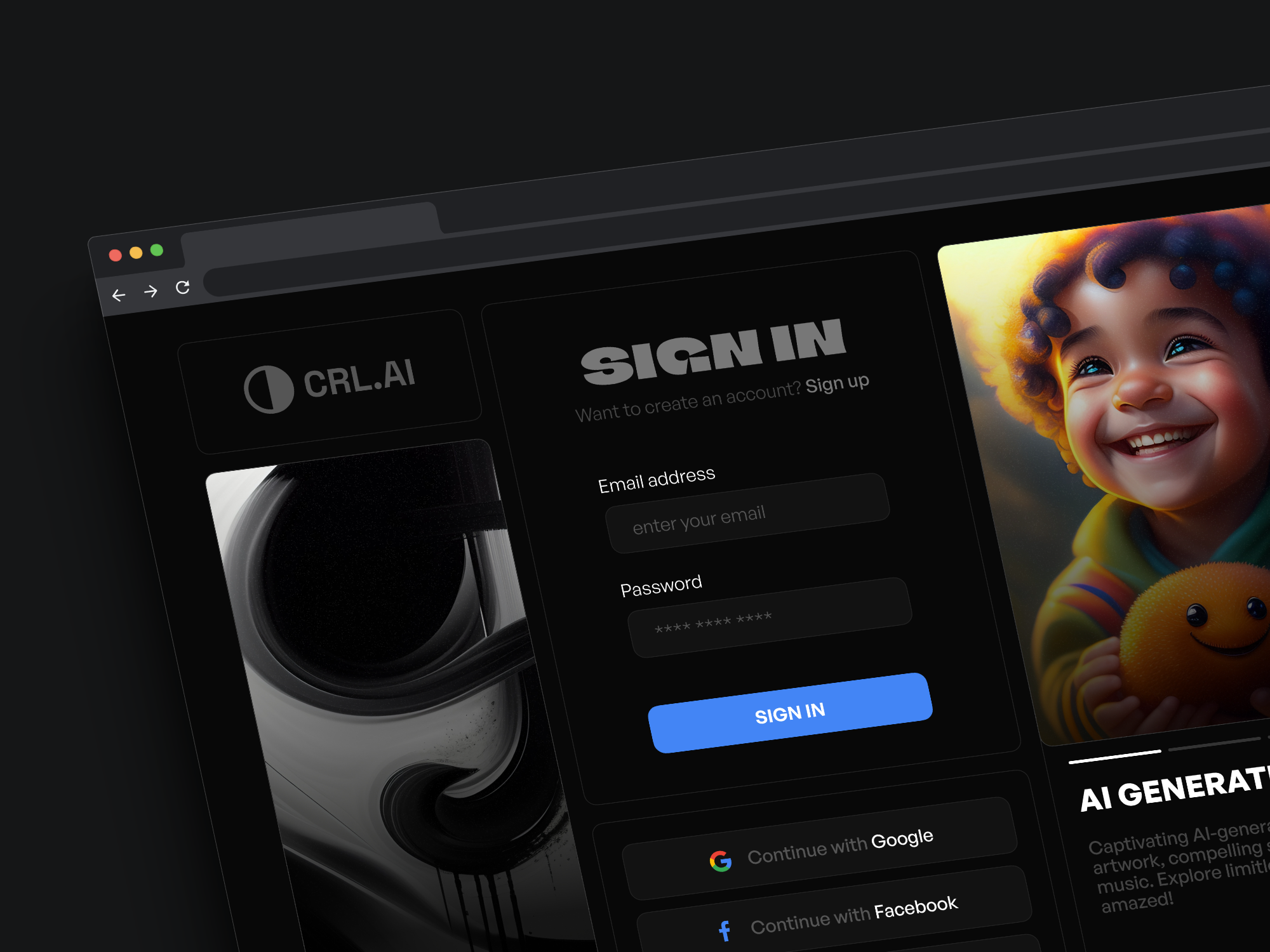 Sign In Page For AI Tools ai aidesign aitool design figma inspiration login moderndesign signin ui uidesign uiux ux webdesign