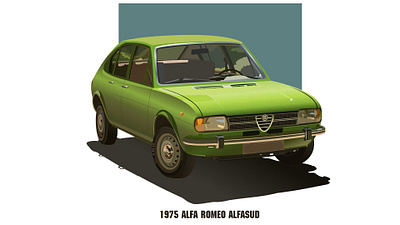 Alfa Romeo Alfasud 1975 branding cartoon design graphic design illustration