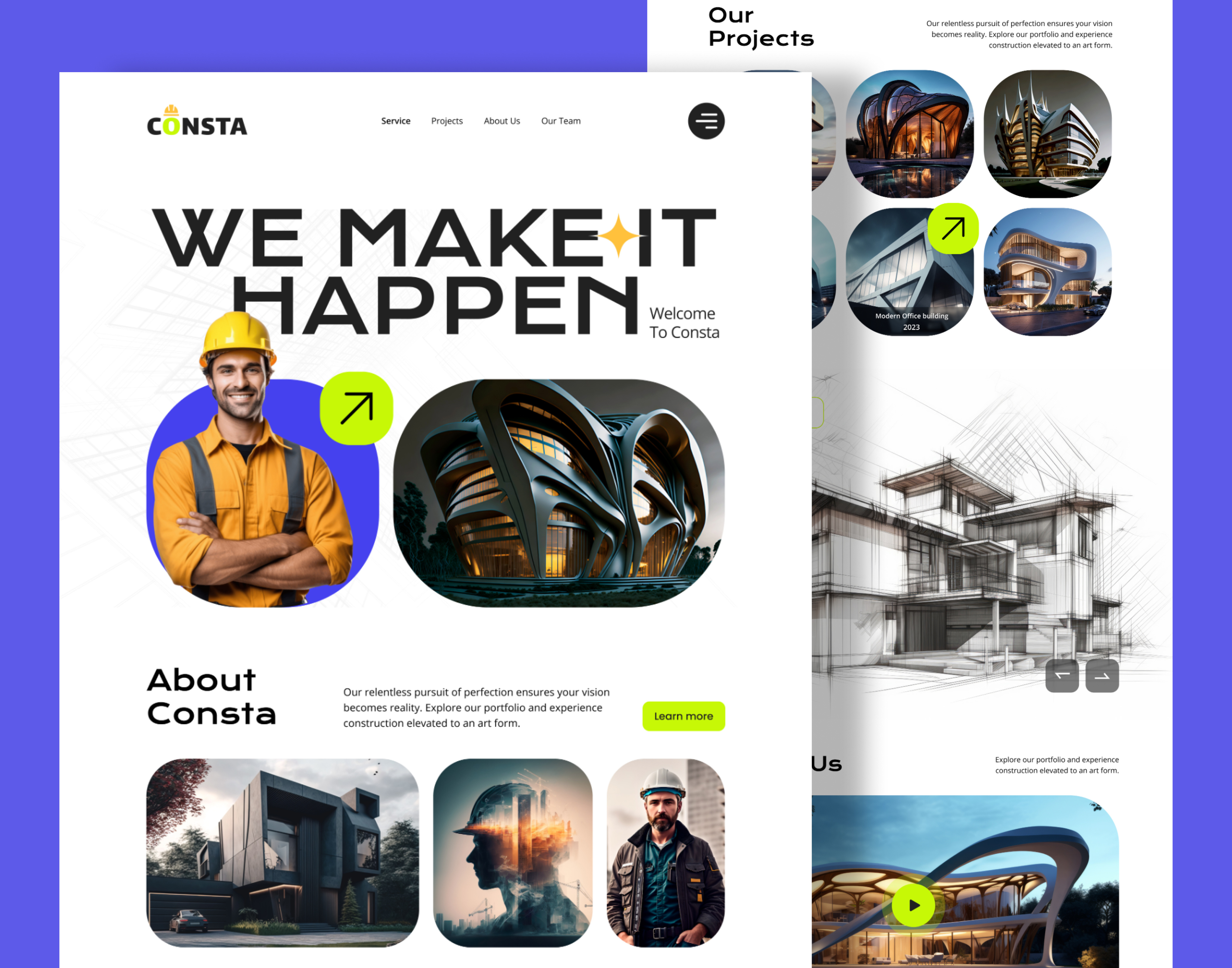 Architecture Landing Page apartment architects architectural architecture build building homepage house interior landing page landingpage real estate ui uiux web design web template website