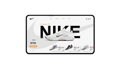 Nike landing page concept branding design graphic design illustration ui ux web website