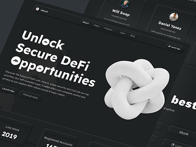 DeFi Landing Page Design 3d animation branding claymorphic crypto website dark mode fashion graphic design landing page light mode logo motion graphics security trading crypto ui uiux ux design web design website website design