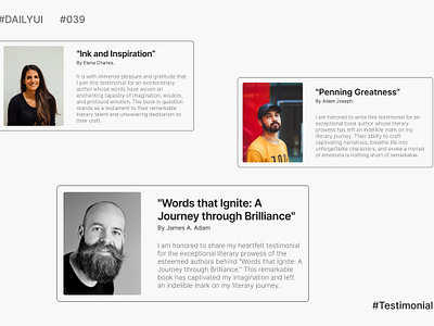 DailyUI, Day039 - Testimonial dailyui dailyuichallenge day39 design feedback figma learning typography uiuxdesigner