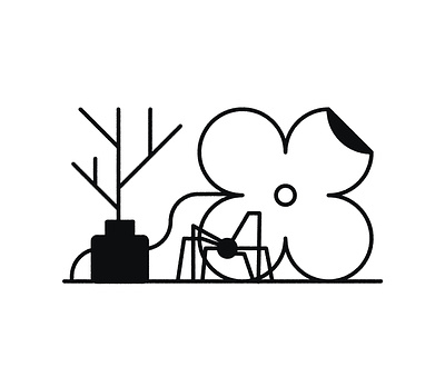 Impossible StilLife #3 flower graphic design icon illustration line logo minimalist spider ui
