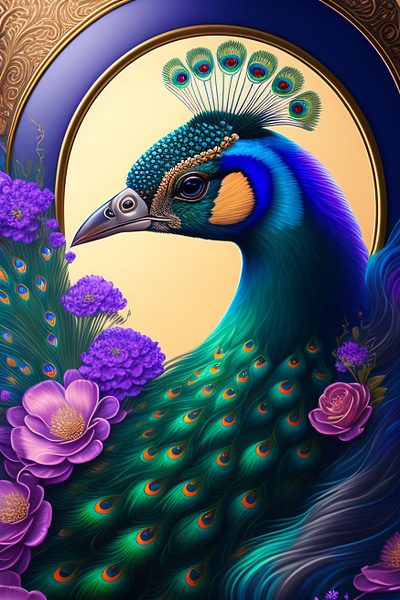 Ai Illustration of a fantasy peacock Peacocks are the most beaut 3d animal art animation app branding design graphic design illustration logo peacock art ui vector