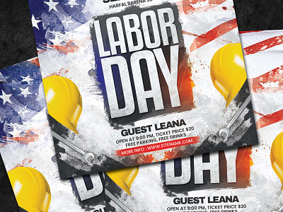 labor day party night flyer Template