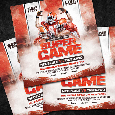 Football Super Game Flyer american football flyer canadian football college football flyer psd football flyer football flyer template football league psd square flyer superball superbowl