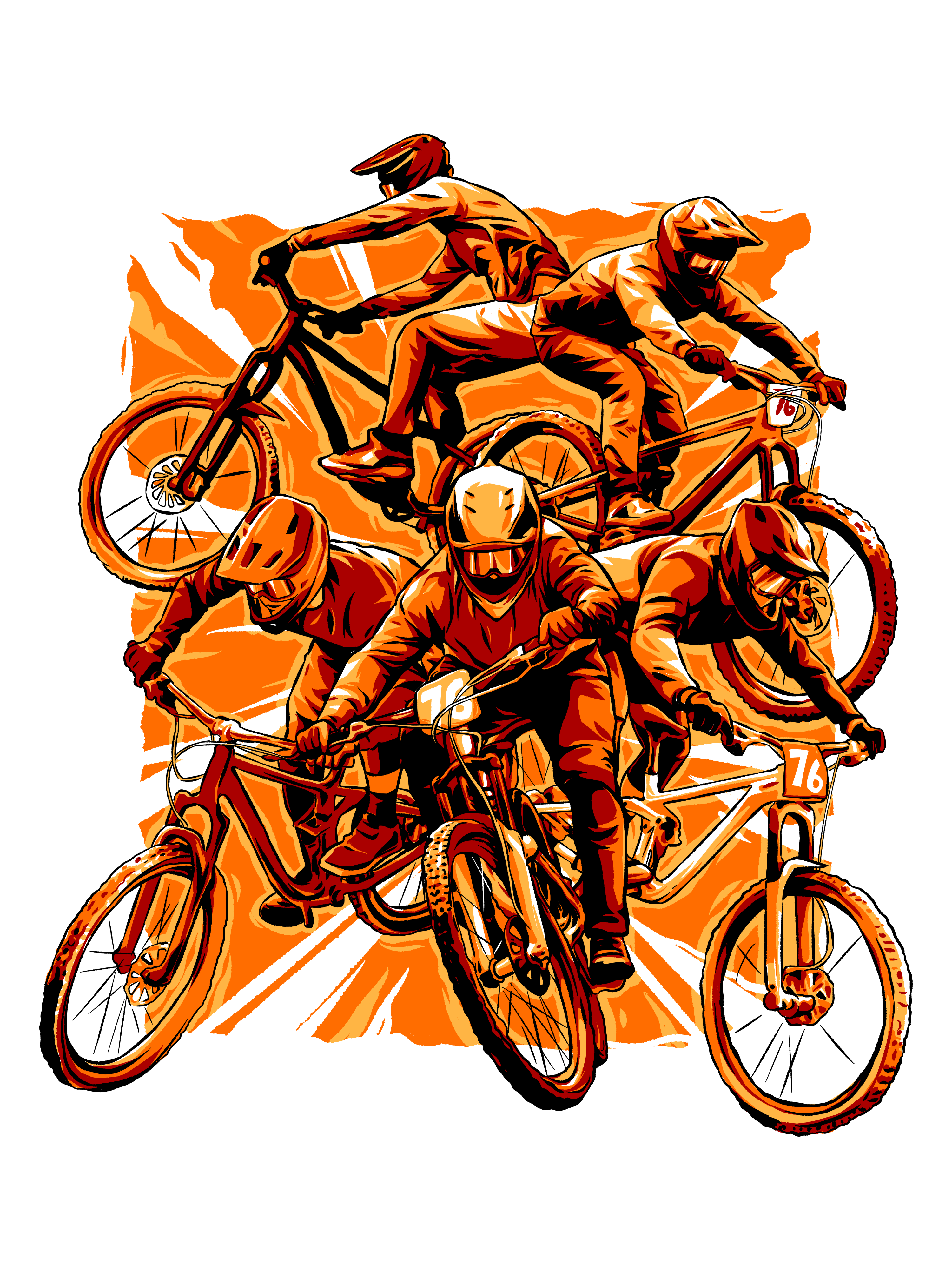 BMX bicycle biker bmx cycle cyclist drawing extreme graphic design hand drawn illustration lifestyle product rider sport t shirt vehicle