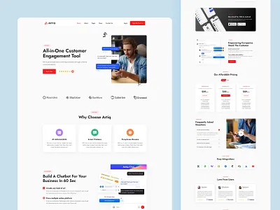 ARTIQ - AI Content, Image & Audio Generator Web Design ai art generator ai generator artificial intelligence business clean clean design concept content writer creative design dribbble best shot dribbble trend 2023 logo minimal minimal design typography ui ux web app website