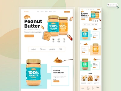 Peanut Butter Website 3d animation art branding digitaldesign ecommerce flatdesign graphic design illustration innovationsync landing page logo mobile motion graphics nft product design shopify typography ui webdesign