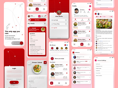 IMOK Food Planner & Social Media App cooking app design food planner app planner app design recepie app design social media app design