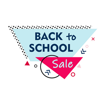 And one more back to school sale sticker in Memphis style black red
