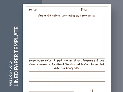 Elementary Lined Paper Free Google Docs Template classroom docs document elementary google handwriting letter lined note notepaper pad paper preschool print printing school stationery template templates writing