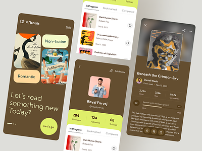E-book App UI app book book app design e book e library education interface ios app library mobile ofspace online book reading reading app stories